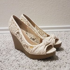 Cream Wedge Heels